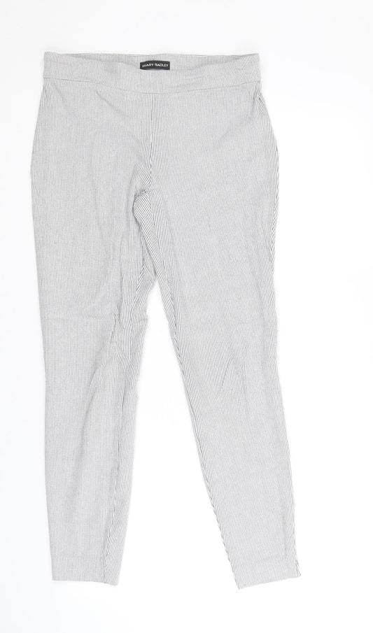 Hilary Radley Womens Black Geometric Viscose Trousers Size 10 Regular