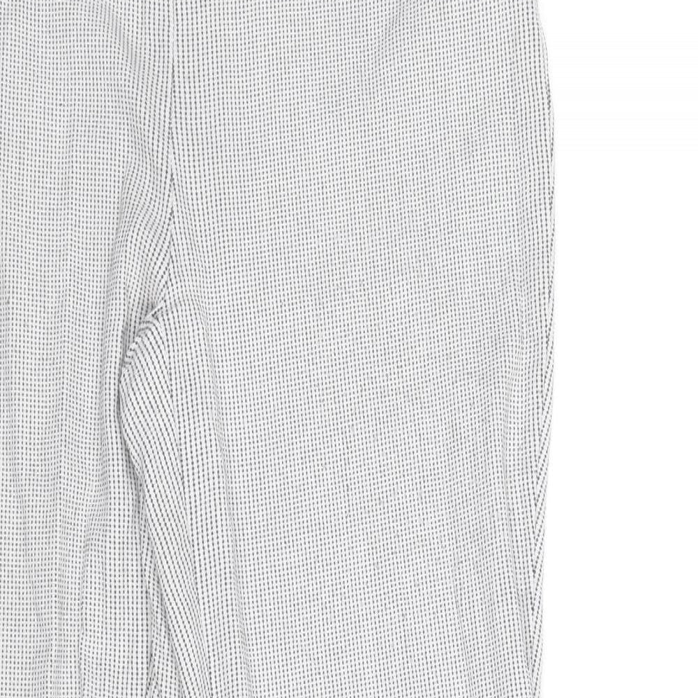Hilary Radley Womens Black Geometric Viscose Trousers Size 10 Regular