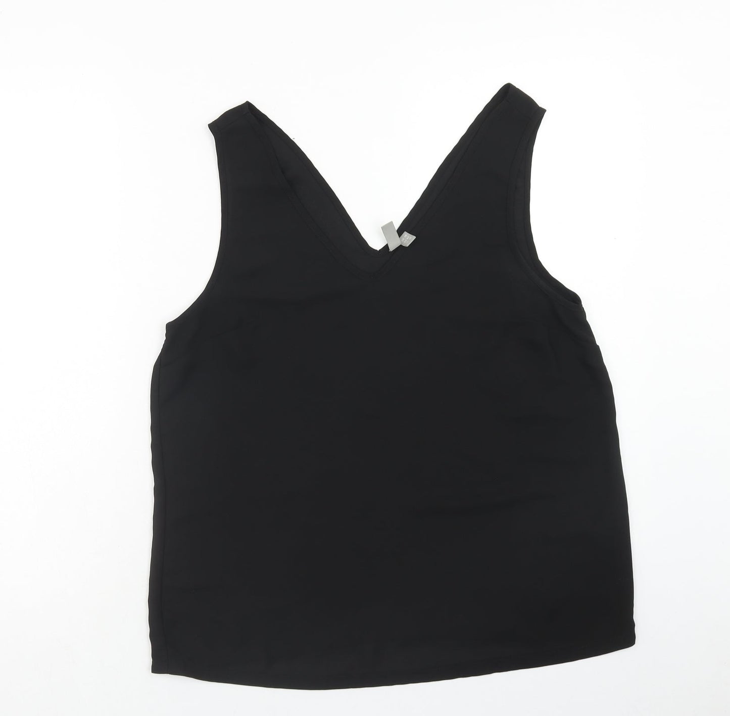 ASOS Womens Black Polyester Basic Tank Size 14 V-Neck