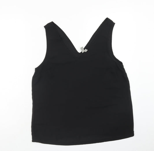 ASOS Womens Black Polyester Basic Tank Size 14 V-Neck