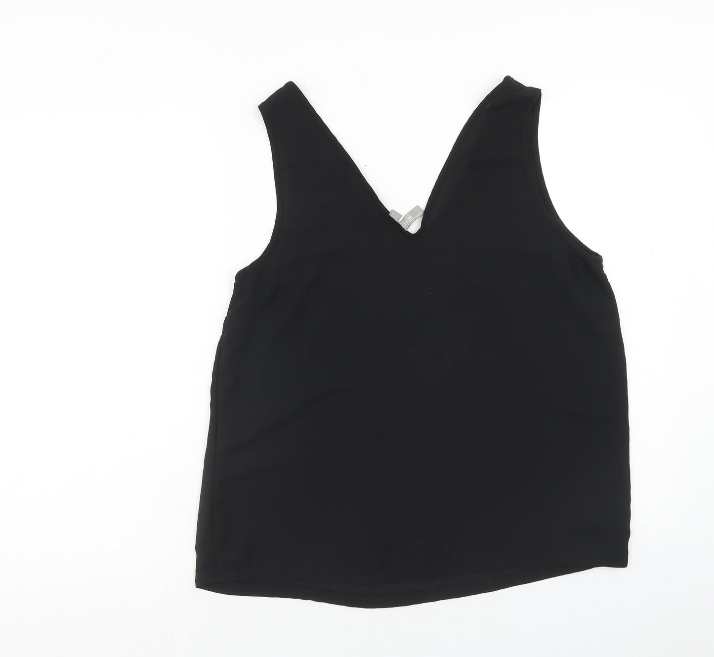 ASOS Womens Black Polyester Basic Tank Size 14 V-Neck