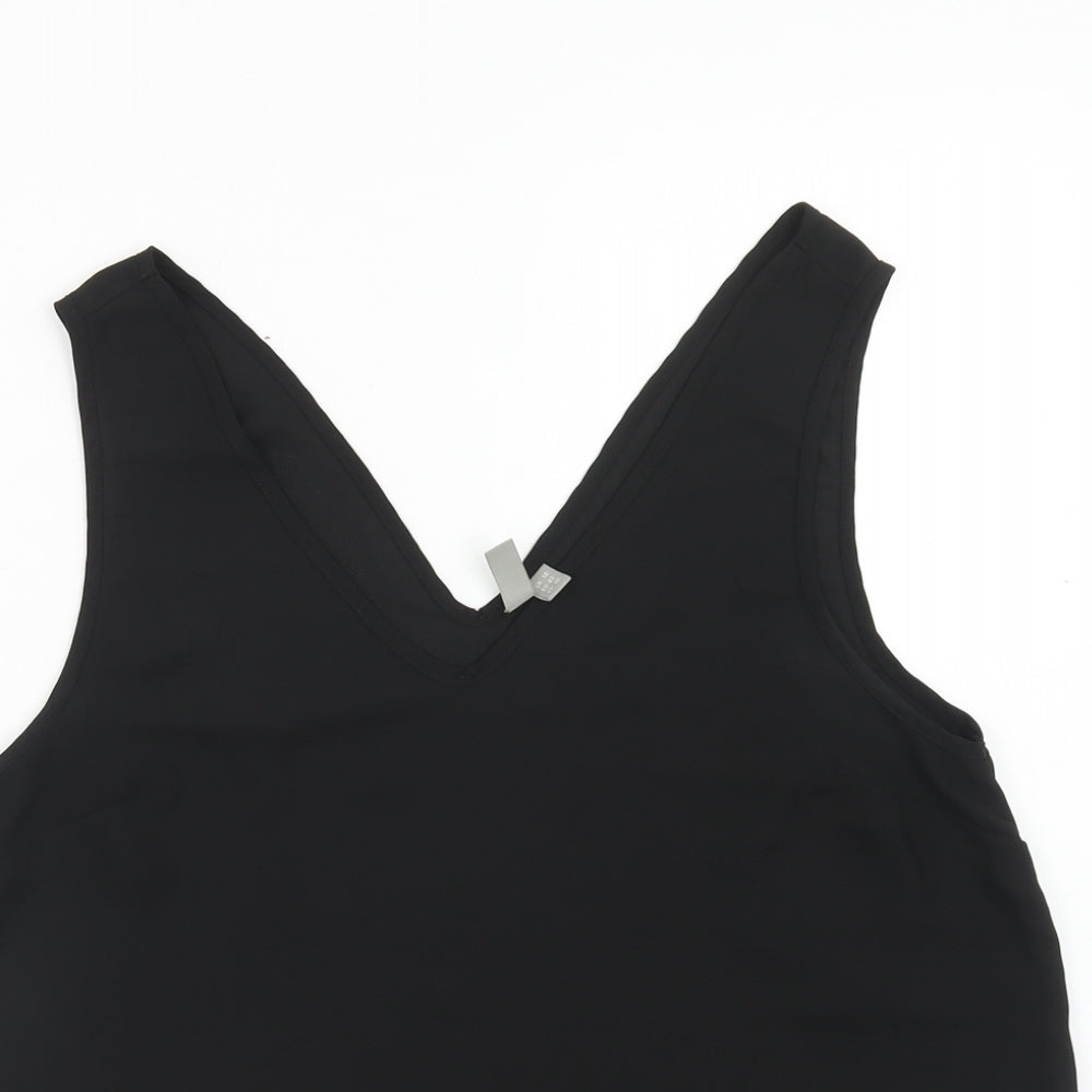 ASOS Womens Black Polyester Basic Tank Size 14 V-Neck