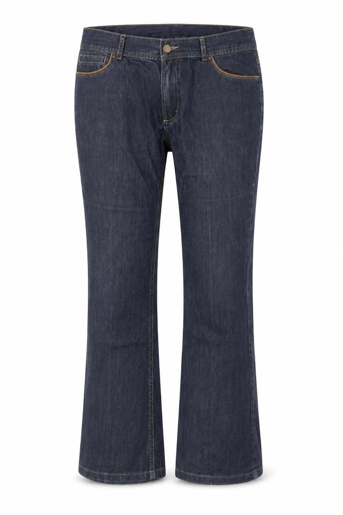 Classic Womens Blue Cotton Bootcut Jeans Size 34 in Regular Zip