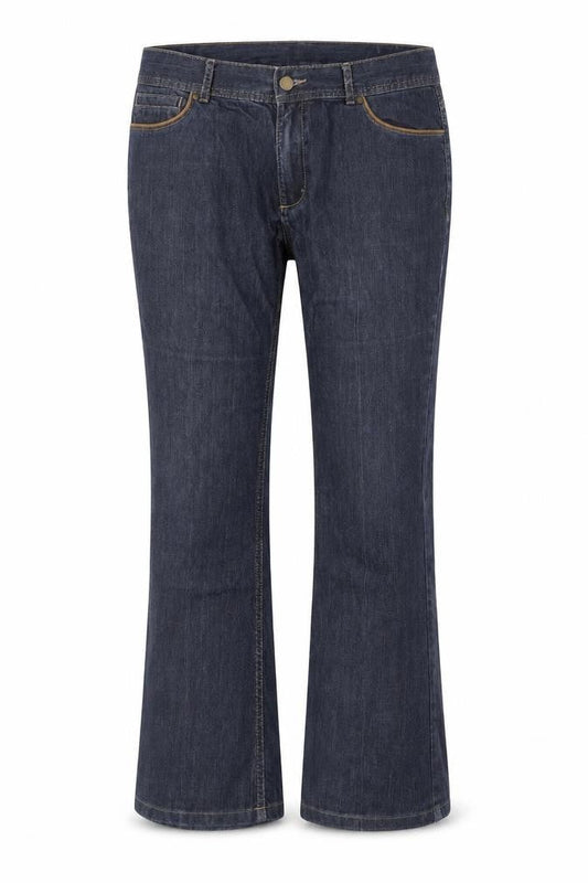 Classic Womens Blue Cotton Bootcut Jeans Size 34 in Regular Zip