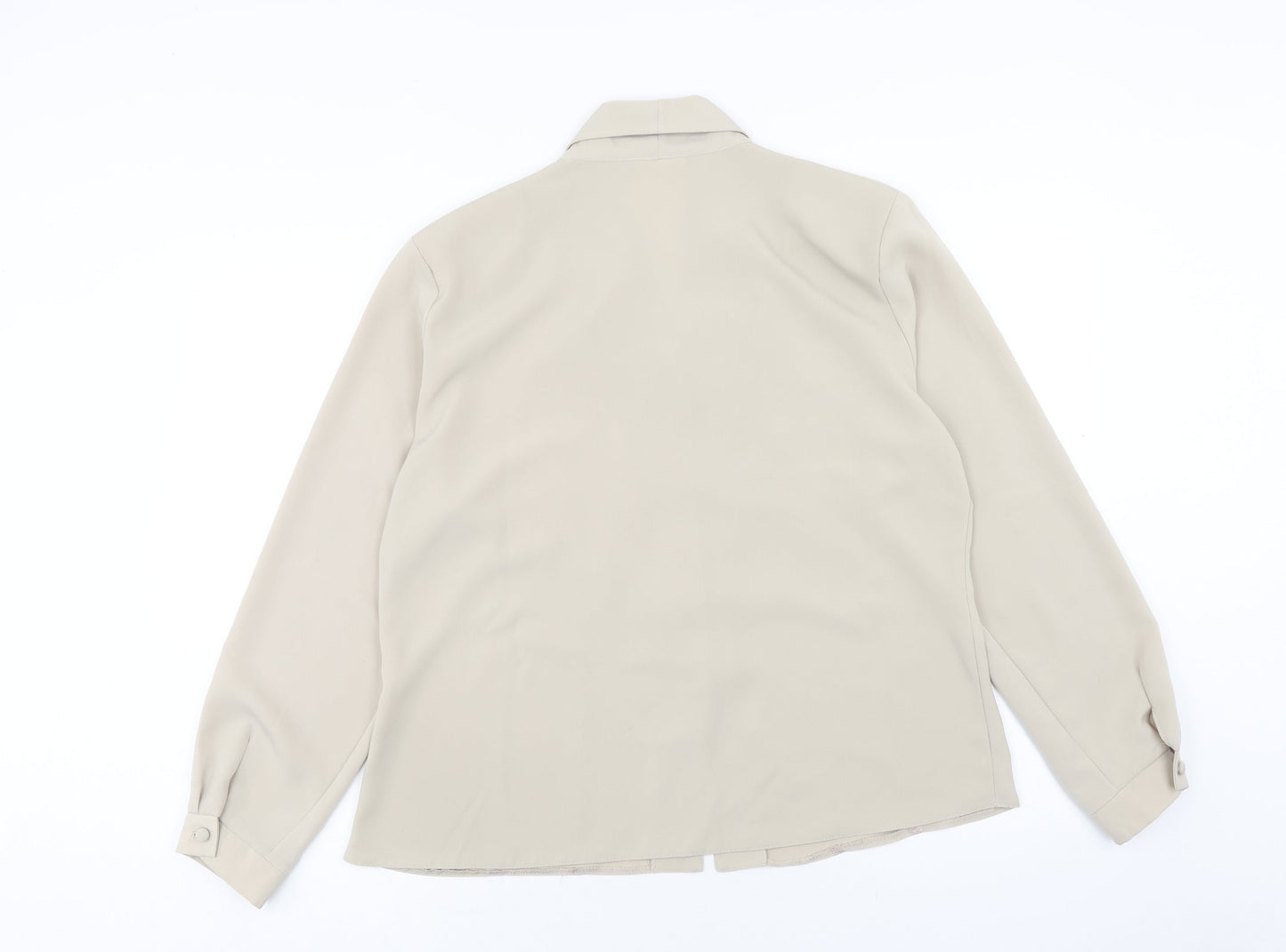 Michael Gold Womens Beige Polyester Basic Button-Up Size 18 Collared