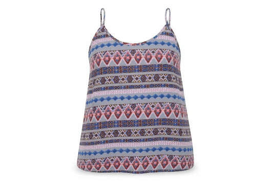 Preworn Womens Multicoloured Geometric Polyester Camisole Tank Size 2XL Scoop Neck
