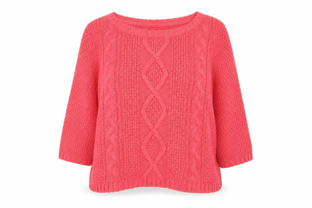 Papaya Womens Pink Scoop Neck Acrylic Pullover Jumper Size 16
