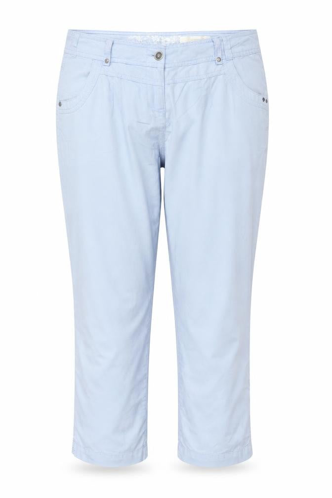 Authentic Womens Blue Cotton Trousers Size 34 in Regular Zip