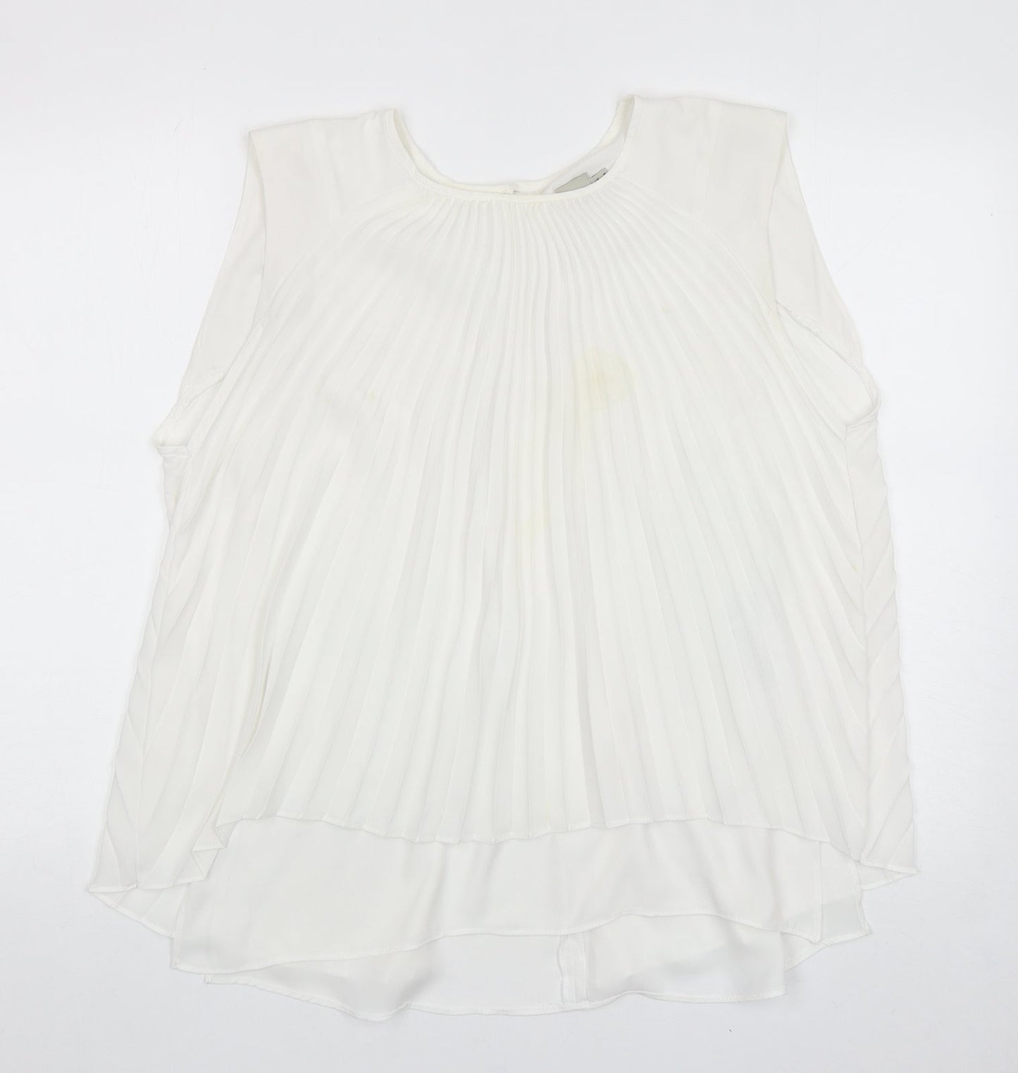 ASOS Womens White Polyester Basic Tank Size 14 Round Neck