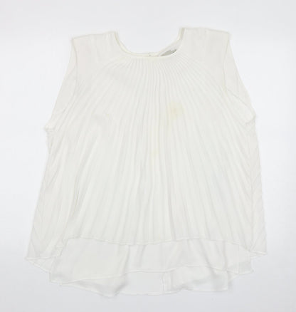 ASOS Womens White Polyester Basic Tank Size 14 Round Neck