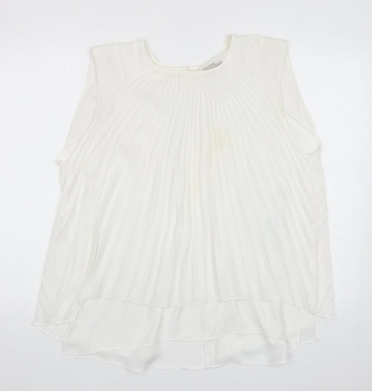 ASOS Womens White Polyester Basic Tank Size 14 Round Neck