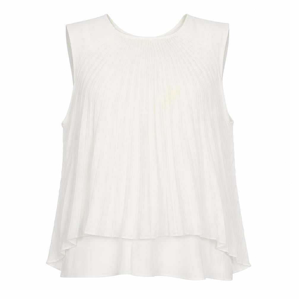 ASOS Womens White Polyester Basic Tank Size 14 Round Neck