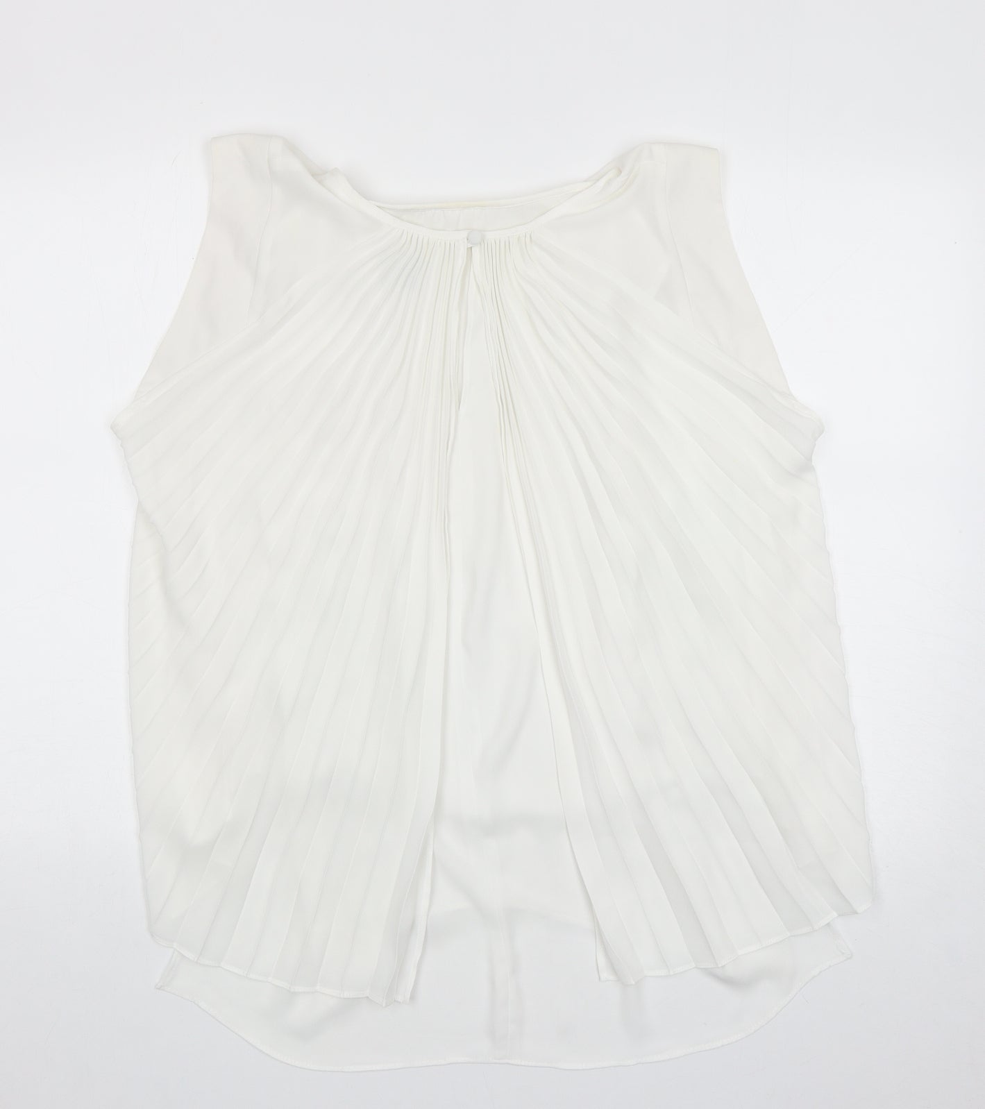 ASOS Womens White Polyester Basic Tank Size 14 Round Neck