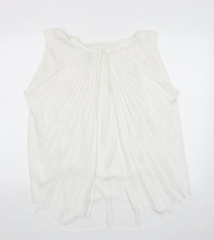 ASOS Womens White Polyester Basic Tank Size 14 Round Neck