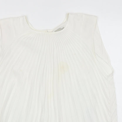 ASOS Womens White Polyester Basic Tank Size 14 Round Neck
