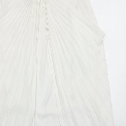 ASOS Womens White Polyester Basic Tank Size 14 Round Neck