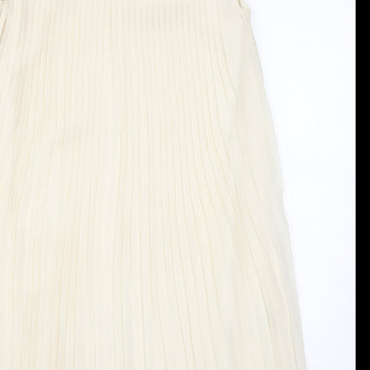 Next Womens Ivory Polyester Shift Size 14 Round Neck Button