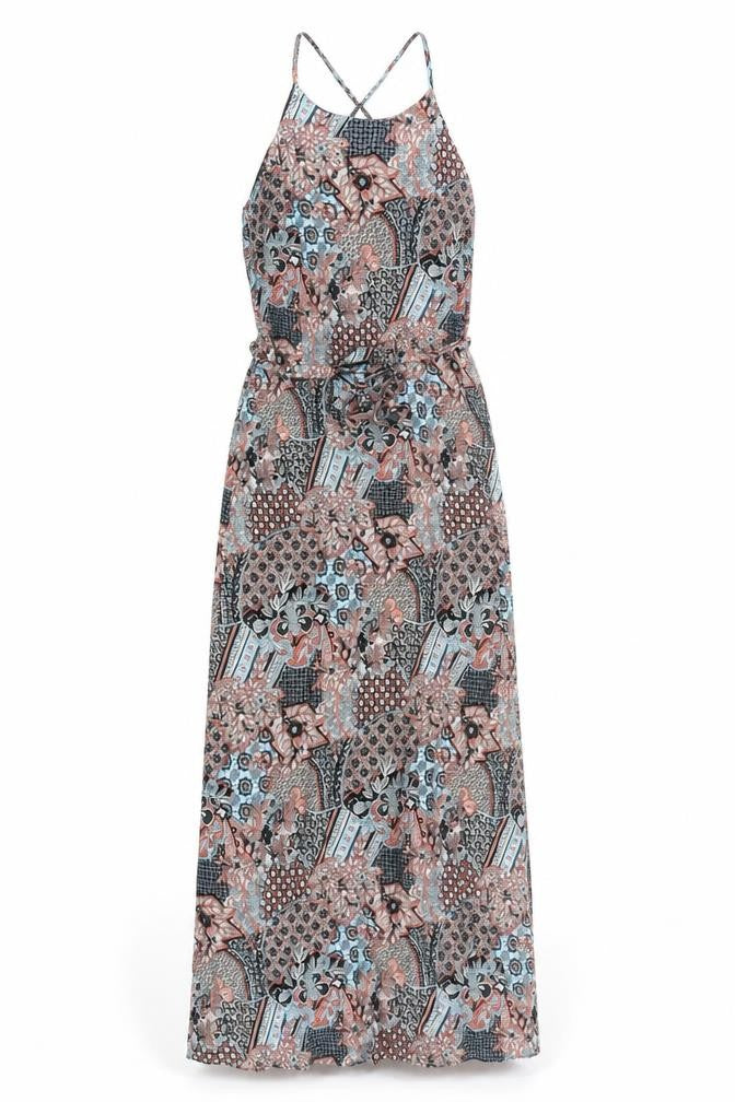 Dorothy Perkins Womens Multicoloured Geometric Polyester Maxi Size 8 Scoop Neck Pullover