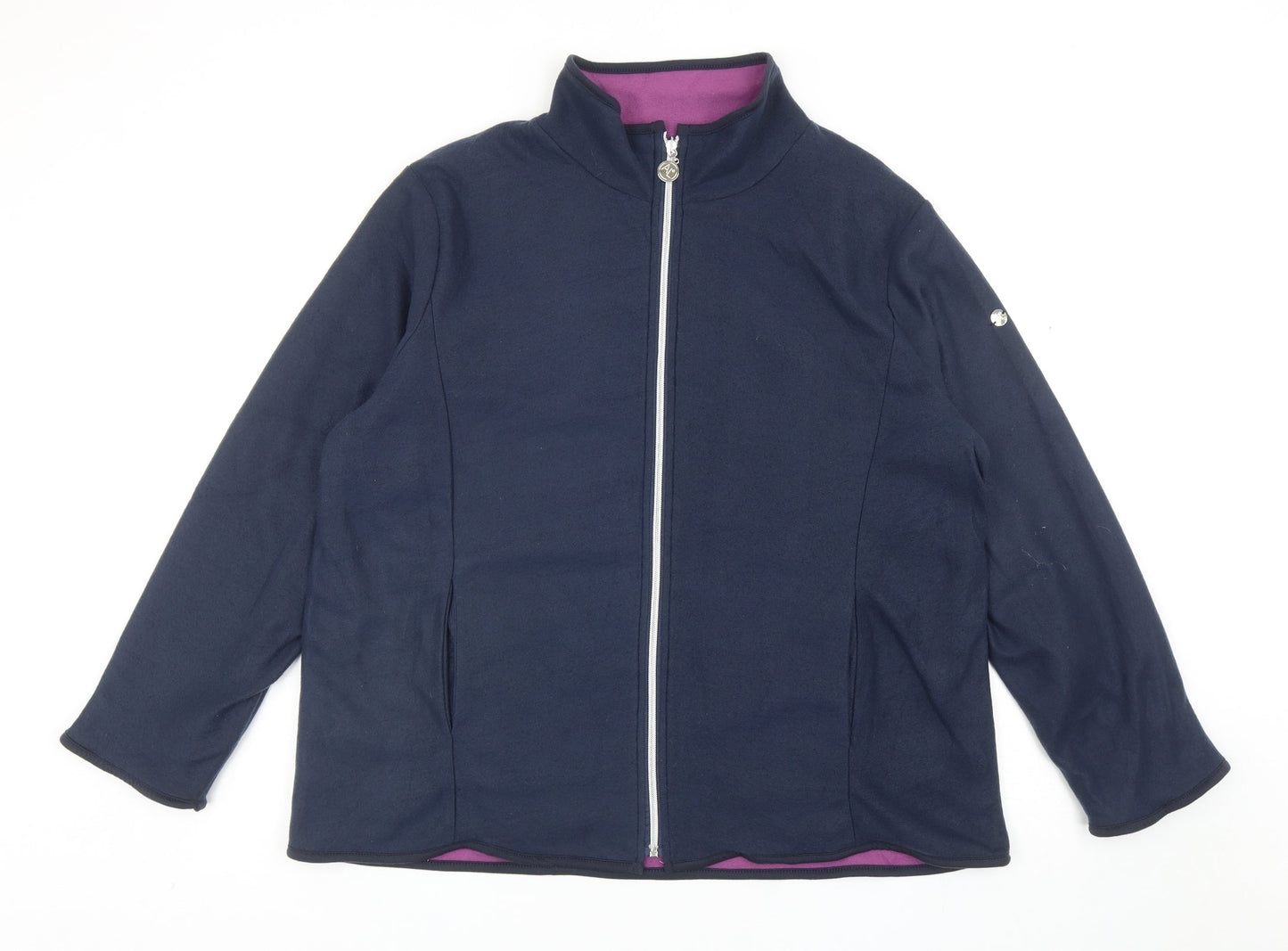 Anne De Lancay Womens Blue Jacket Size L Zip