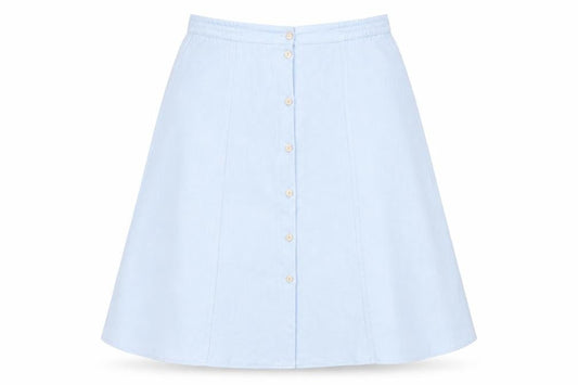 Miss Sukkimani Womens Blue Polyester Swing Skirt Size 16 Button