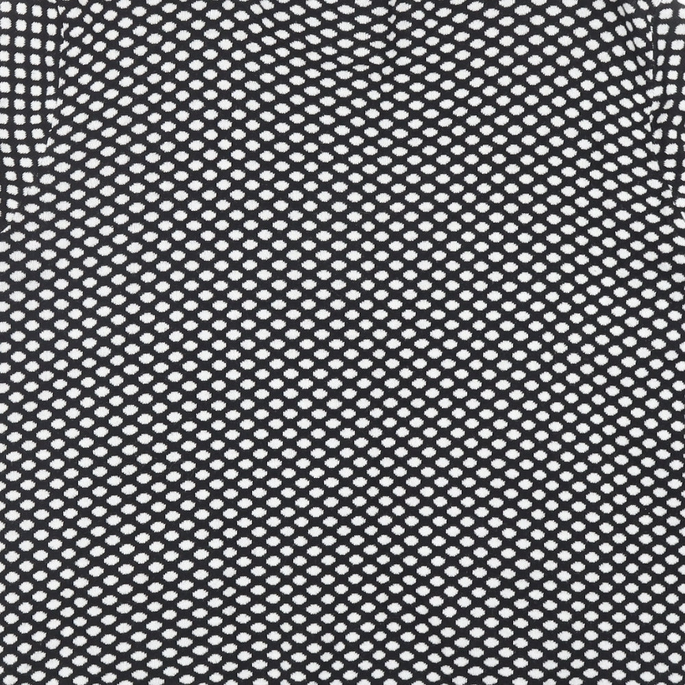 Per Una Womens Black Scoop Neck Polka Dot Cotton Cardigan Jumper Size 18