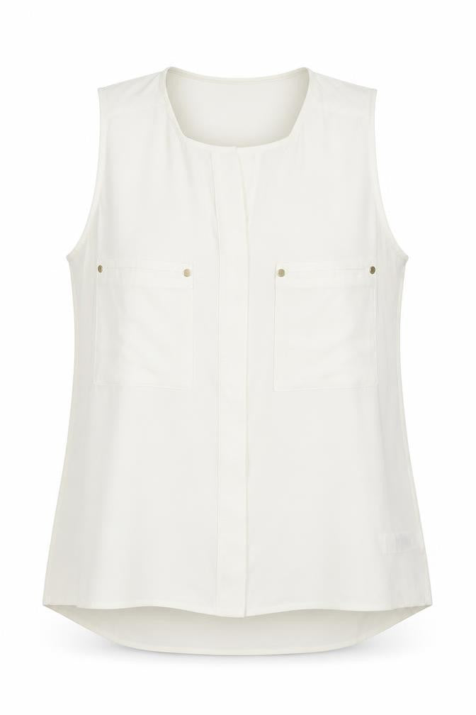 NEXT Womens Ivory Polyester Basic Blouse Size 12 Round Neck