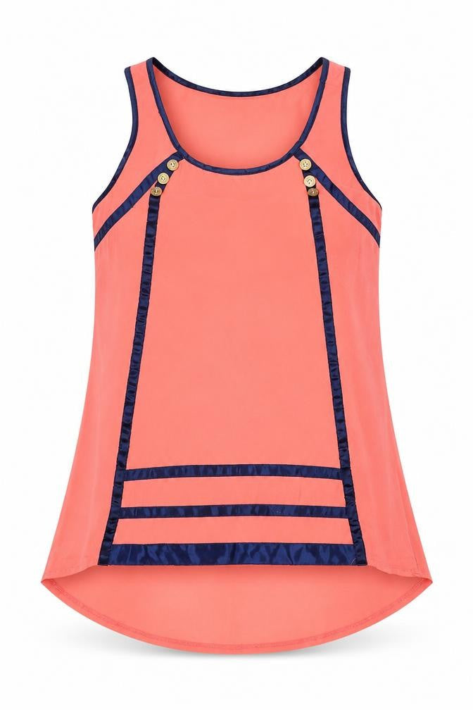 Little Misstress Womens Pink Polyester Basic Tank Size 10 Scoop Neck