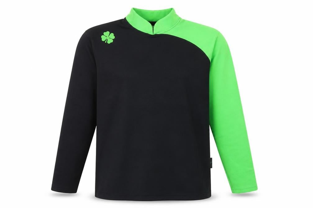 Clover Mens Black Colourblock Polyester T-Shirt Size M High Neck