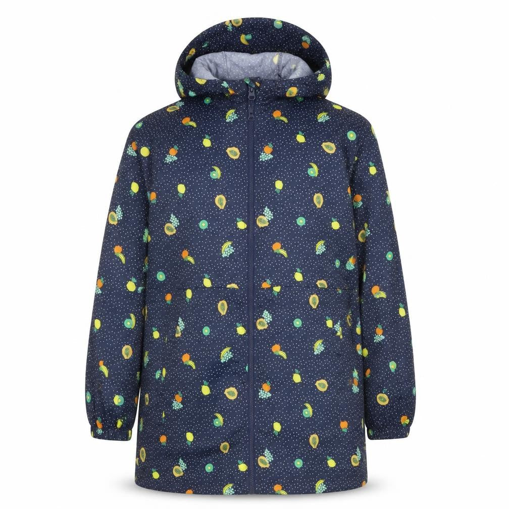George Womens Blue Geometric Rain Coat Coat Size 10 Zip