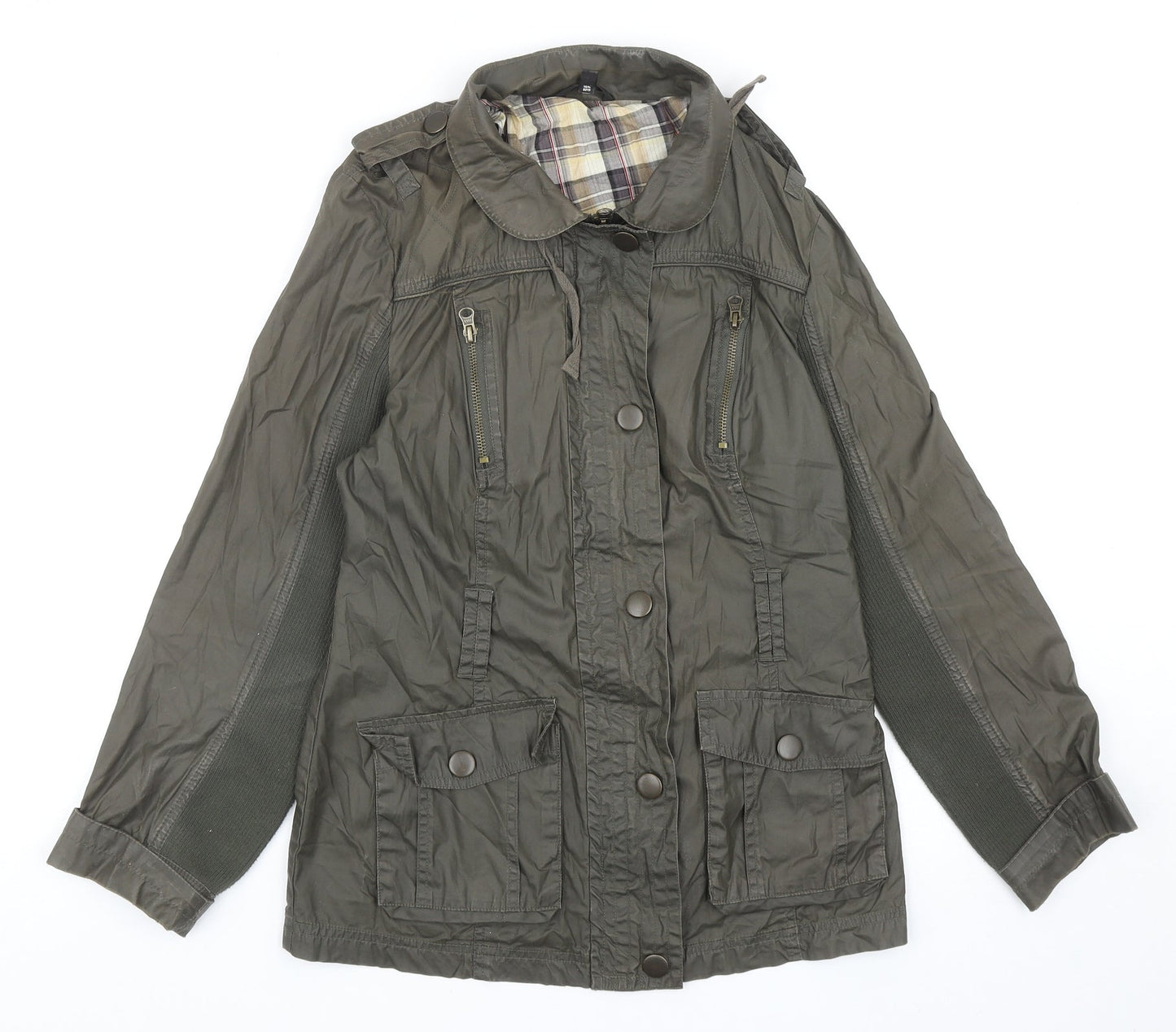 Marks and Spencer Womens Grey Jacket Size 8 Zip