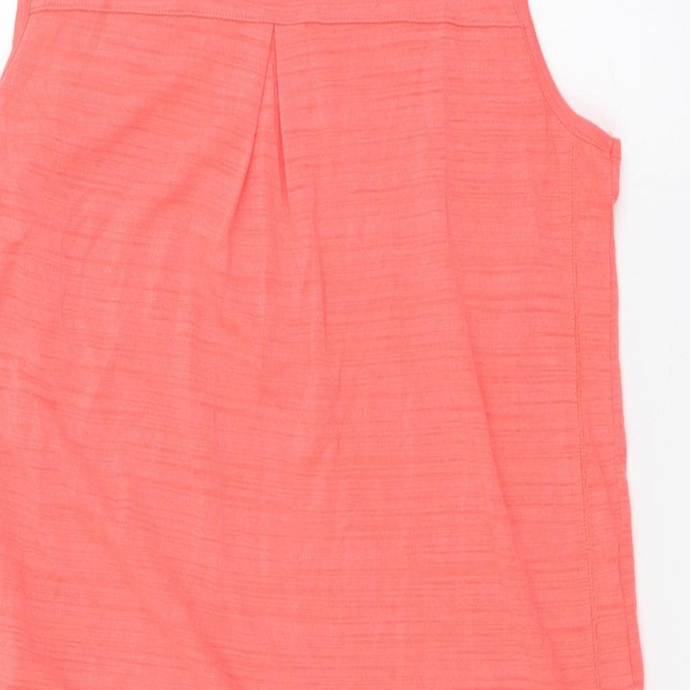 Next Womens Pink Polyester Basic Tank Size S Boat Neck Pullover