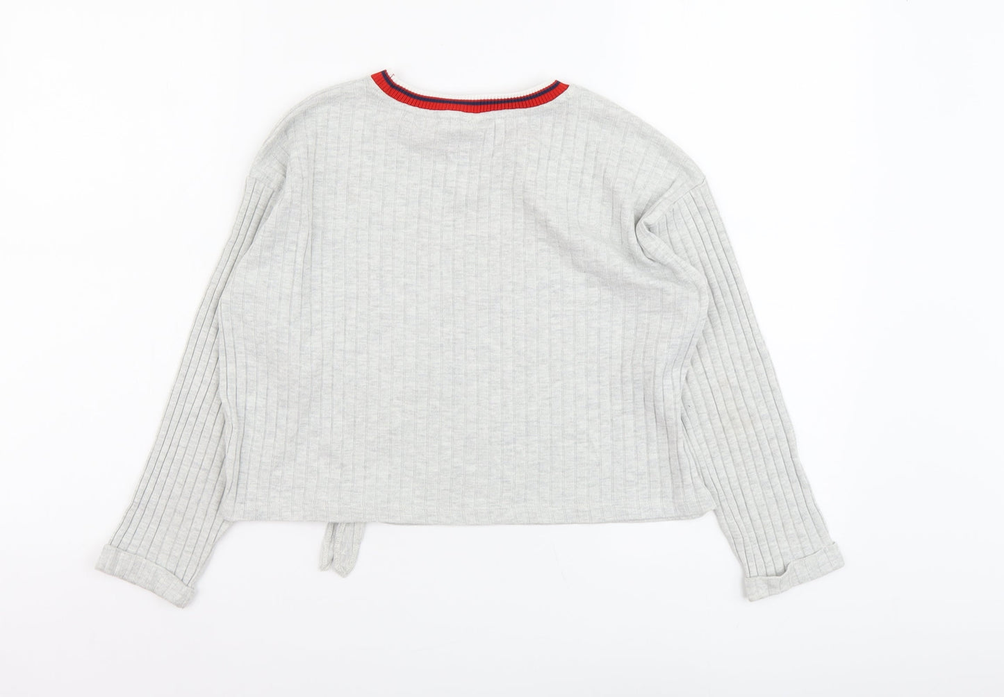 Zara Girls Grey Cotton Basic T-Shirt Size 10 Years Round Neck Pullover