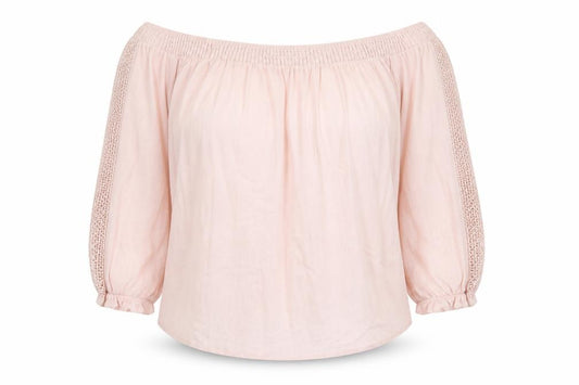 F&F Womens Pink Viscose Basic Blouse Size 16 Off the Shoulder