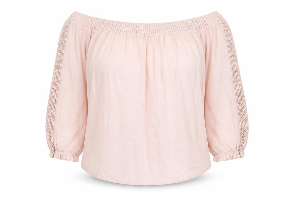 F&F Womens Pink Viscose Basic Blouse Size 16 Off the Shoulder