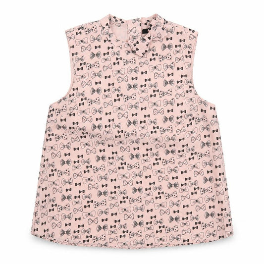 George Girls Pink Geometric Polyester Basic Blouse Size 12-13 Years Round Neck Zip - Bow Pattern