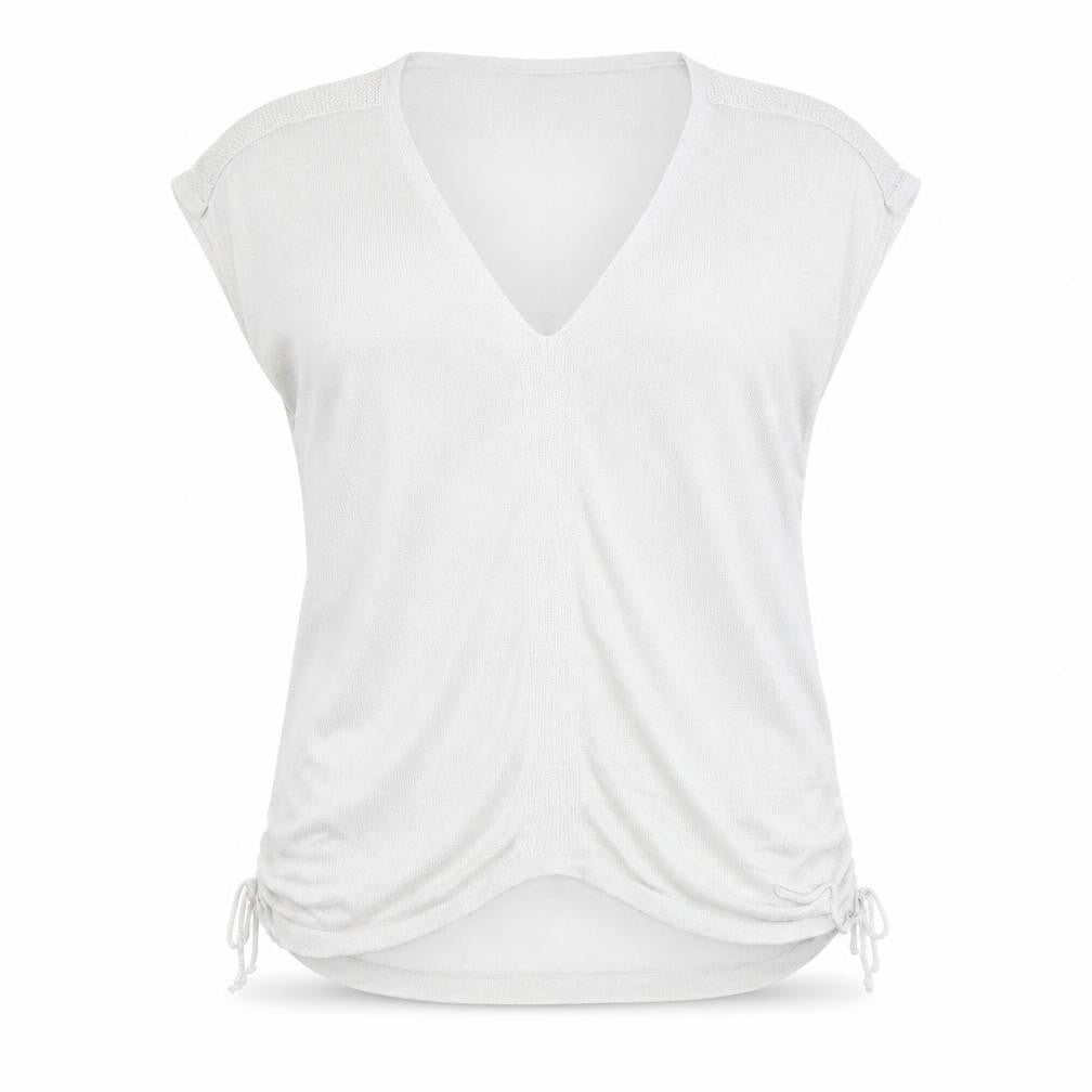 NEXT Womens Silver Viscose Basic Tank Size 12 V-Neck - Side Tie Detail