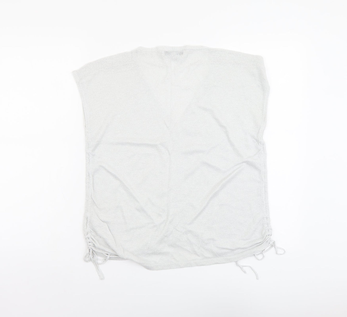 NEXT Womens Silver Viscose Basic Tank Size 12 V-Neck - Side Tie Detail