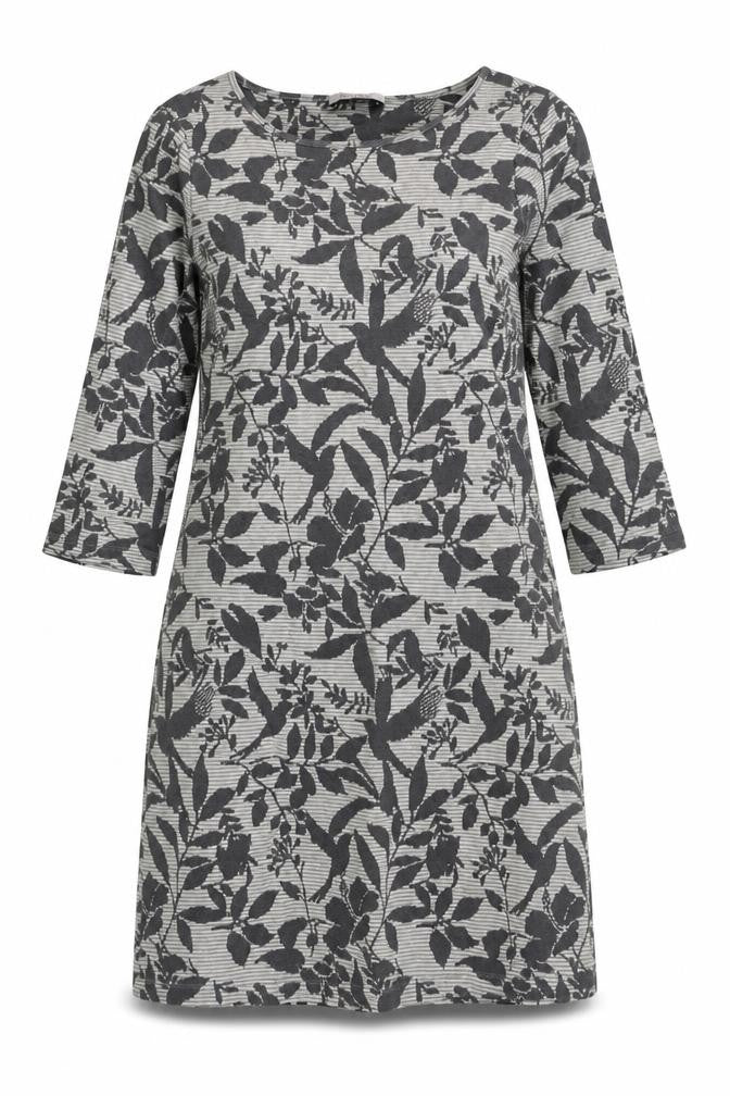 Marks & Spencer Womens Grey Geometric Cotton A-Line Size 12 Round Neck Pullover