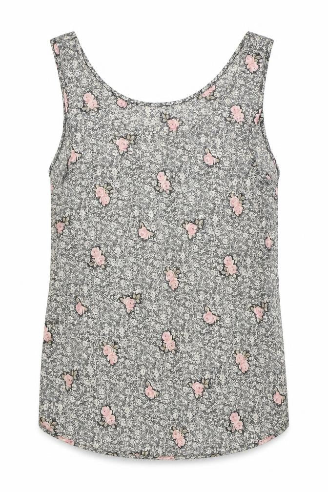 Marks & Spencer Womens Black Geometric Polyester Basic Tank Size 10 Round Neck