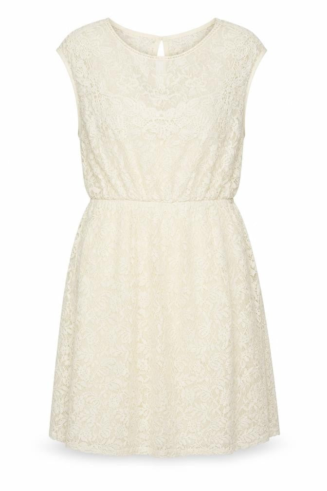 Zara Womens Ivory Floral 100% Cotton Fit & Flare Size S Scoop Neck Button