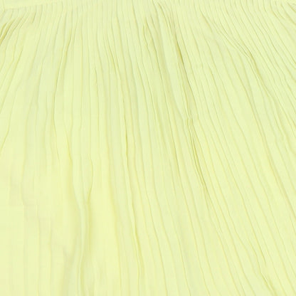 Marie Claire Womens Yellow Polyester Basic Button-Up Size XS Round Neck