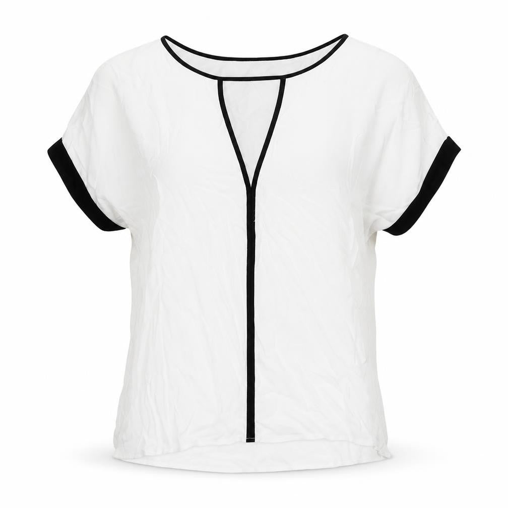 Phase Eight Womens White Polyester Basic T-Shirt Size 6 Boat Neck