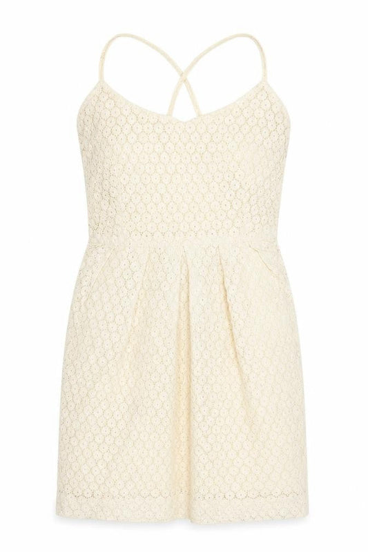 Mango Womens Ivory Cotton A-Line Size XS Scoop Neck Zip