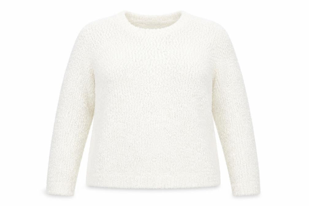 TU Womens White Round Neck Polyester Pullover Jumper Size 20