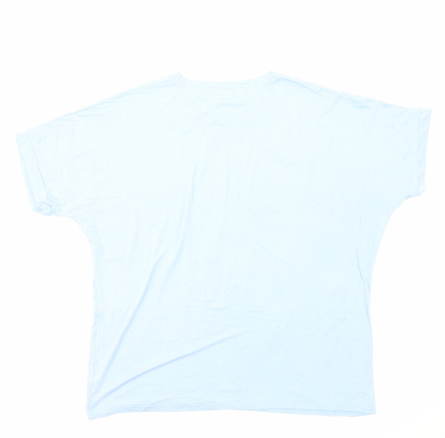 Paramour Womens Blue Viscose Basic T-Shirt Size M Scoop Neck