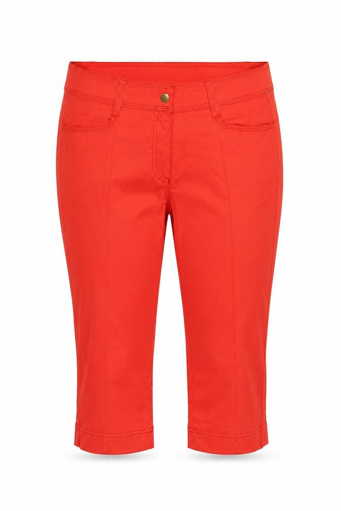 Casall Womens Red Polyamide Cropped Trousers Size 12 Regular Zip