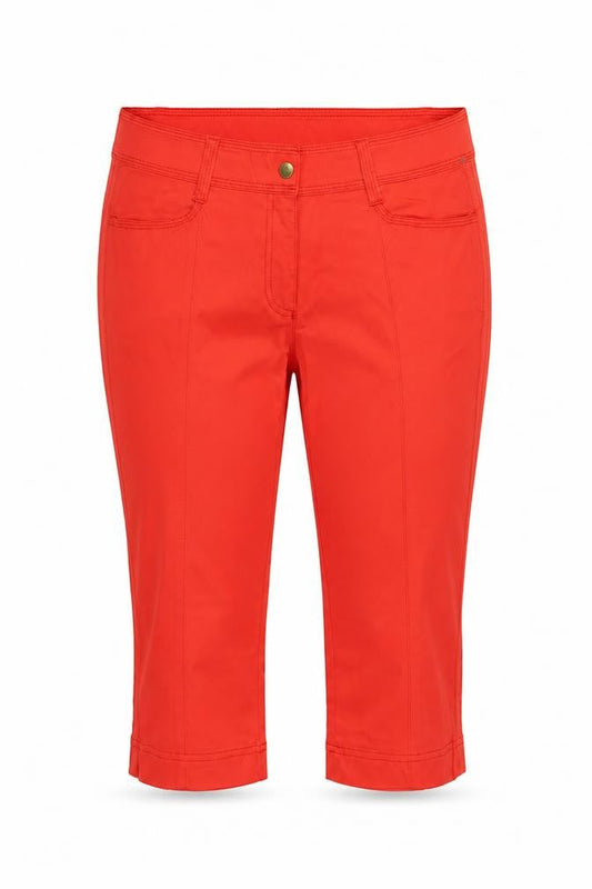 Casall Womens Red Polyamide Cropped Trousers Size 12 Regular Zip