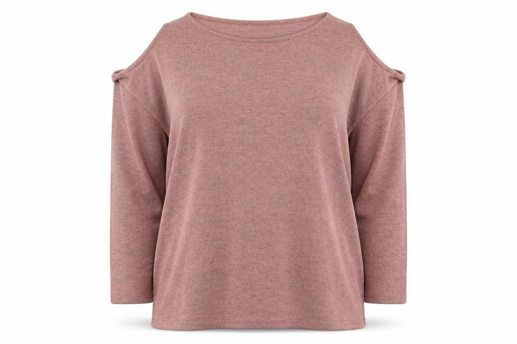 Atmosphere Womens Beige Scoop Neck Polyester Pullover Jumper Size 14 - Cold Shoulder