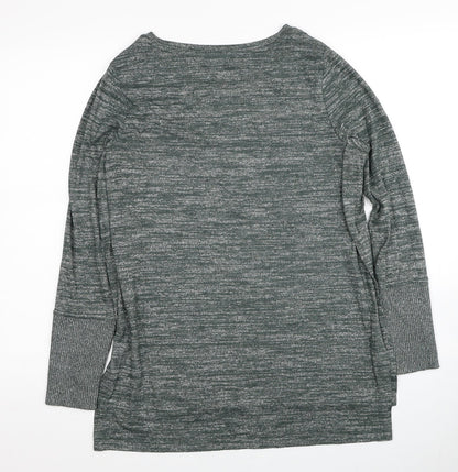 Deane & White Womens Green Scoop Neck Polyester Pullover Jumper Size 12