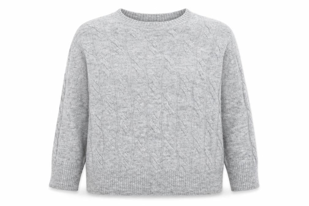 George Womens Grey Round Neck Acrylic Pullover Jumper Size 12 - Size 12-14